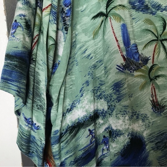 Pineapple, connection, light blue aloha, shirt, tropical print SzL - Picture 3 of 8